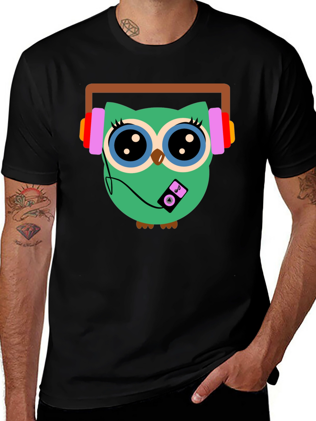 Owl Graphic T-Shirt - Music Lover Tee