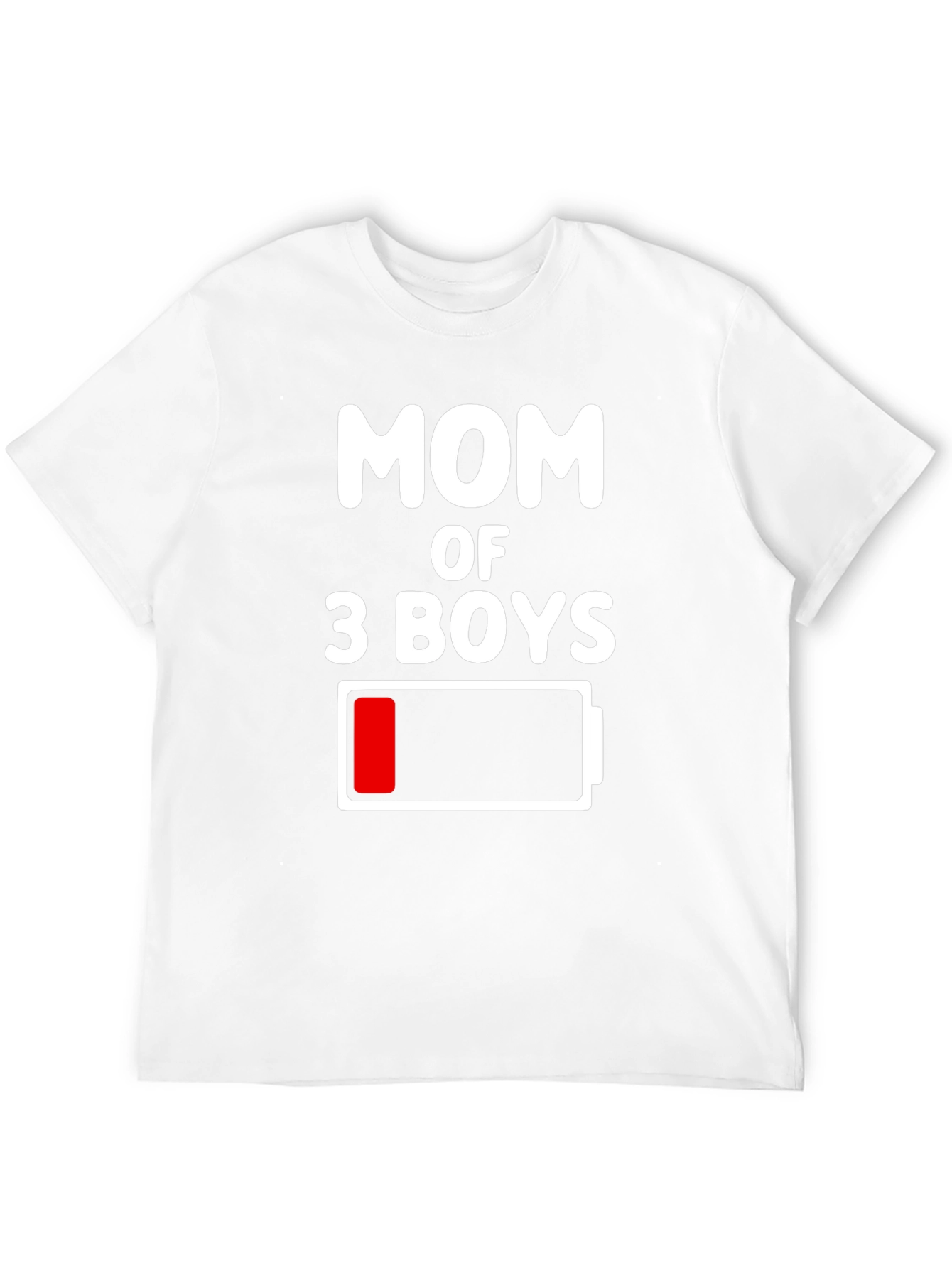 Mom of 3 Boys Low Battery Graphic Tee