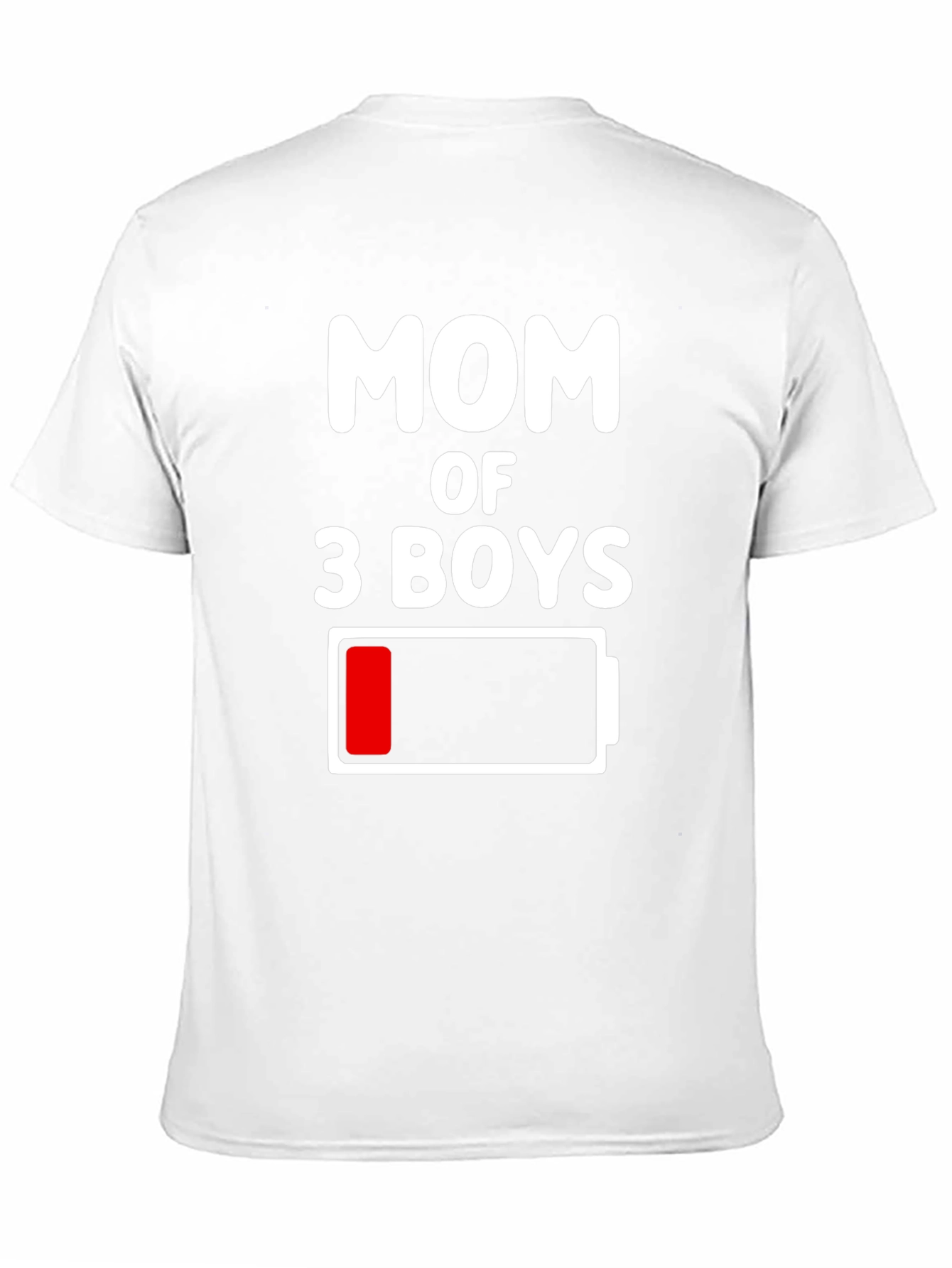 Mom of 3 Boys Low Battery Graphic Tee