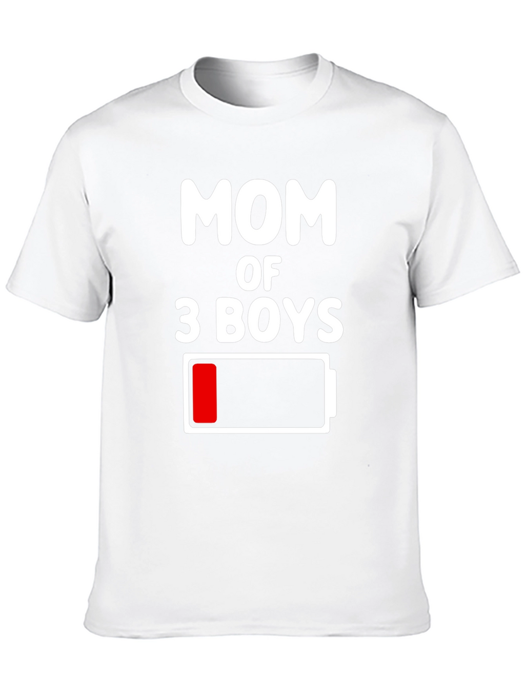 Mom of 3 Boys Low Battery Graphic Tee