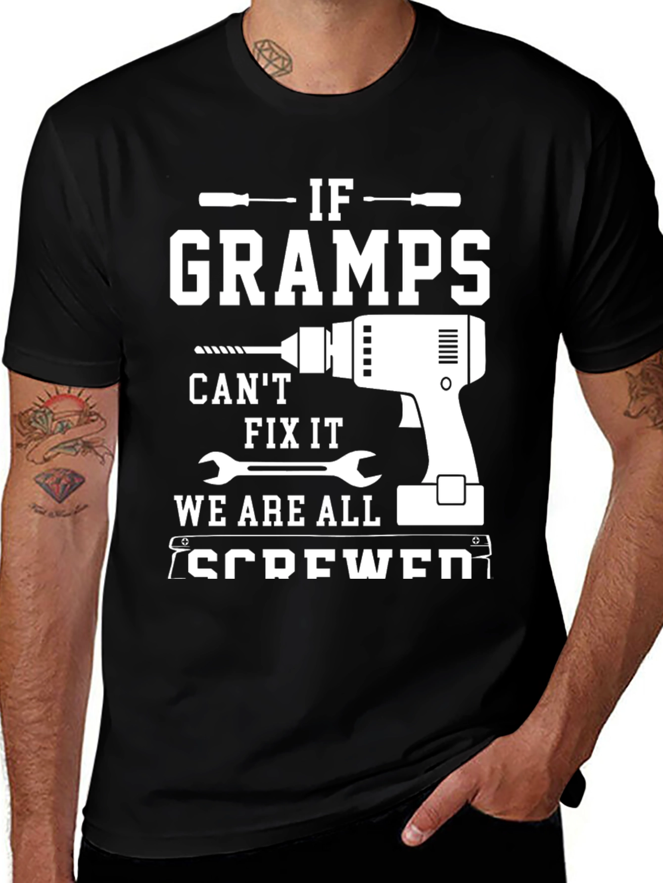 Gramps Cant Fix It T-Shirt Humorous Grandfather Gift