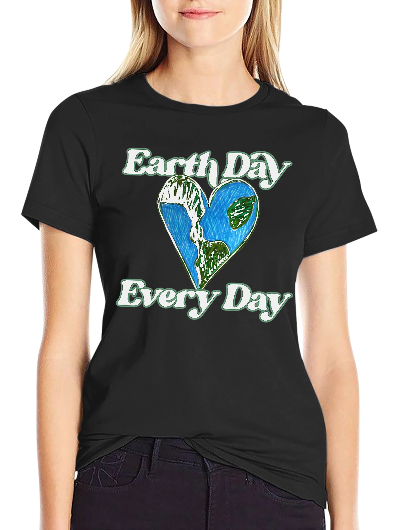 Earth Day Every Day T-Shirt - Planet Heart Graphic Tee