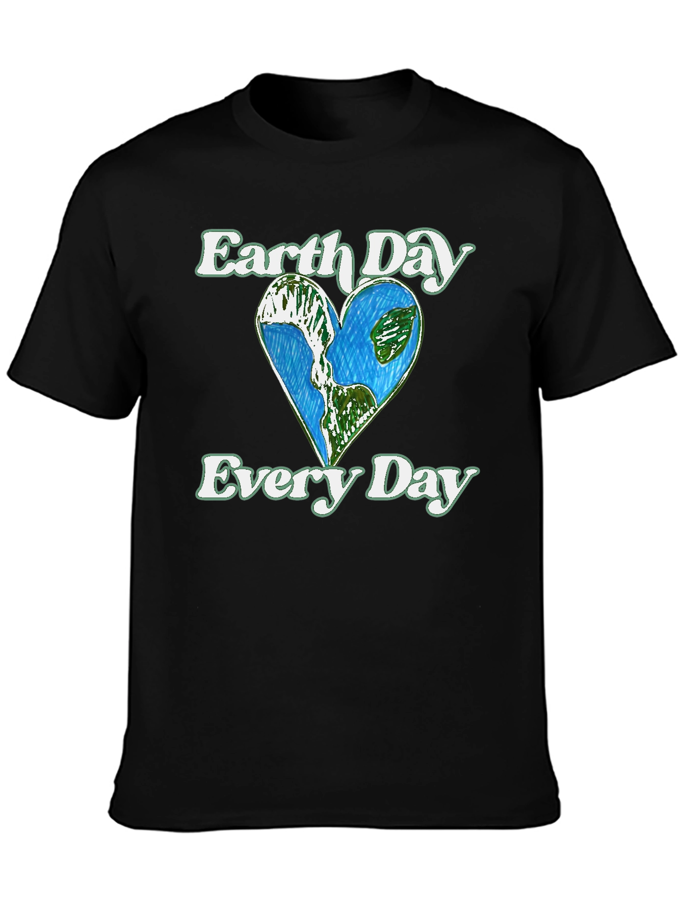 Earth Day Every Day T-Shirt - Planet Heart Graphic Tee