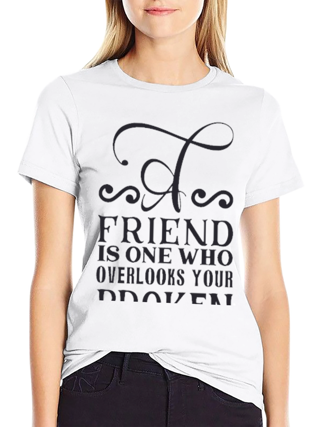 Mens Black T-Shirt - Friend Quote Graphic Tee