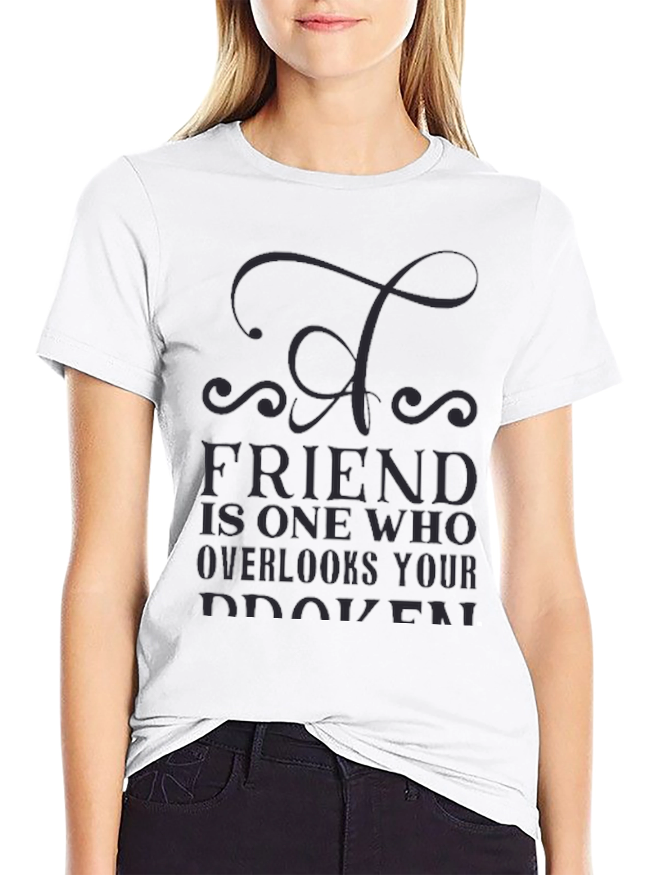 Mens Black T-Shirt - Friend Quote Graphic Tee