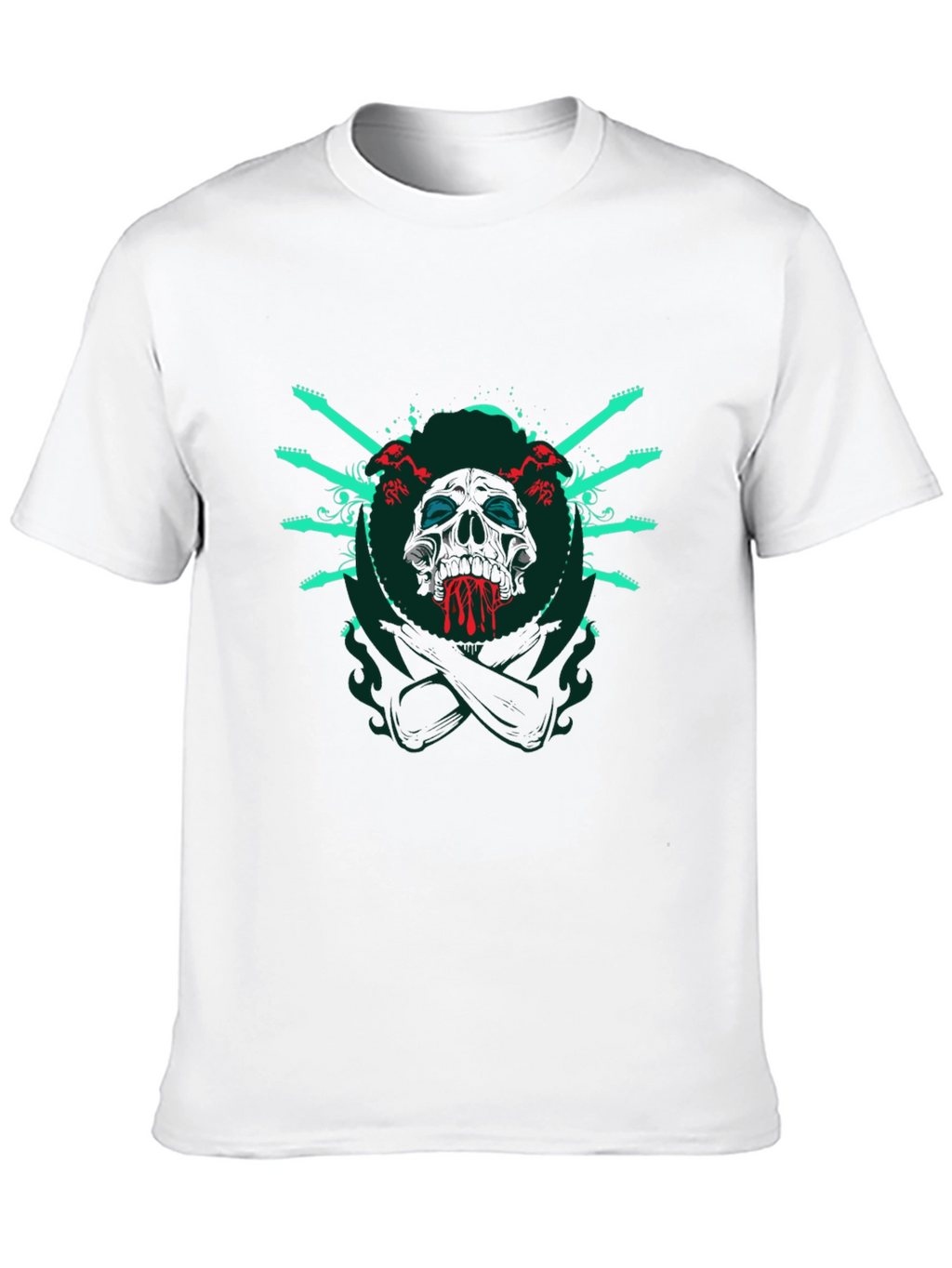 Skull & Guitar T-Shirt - Rocker Style Tee