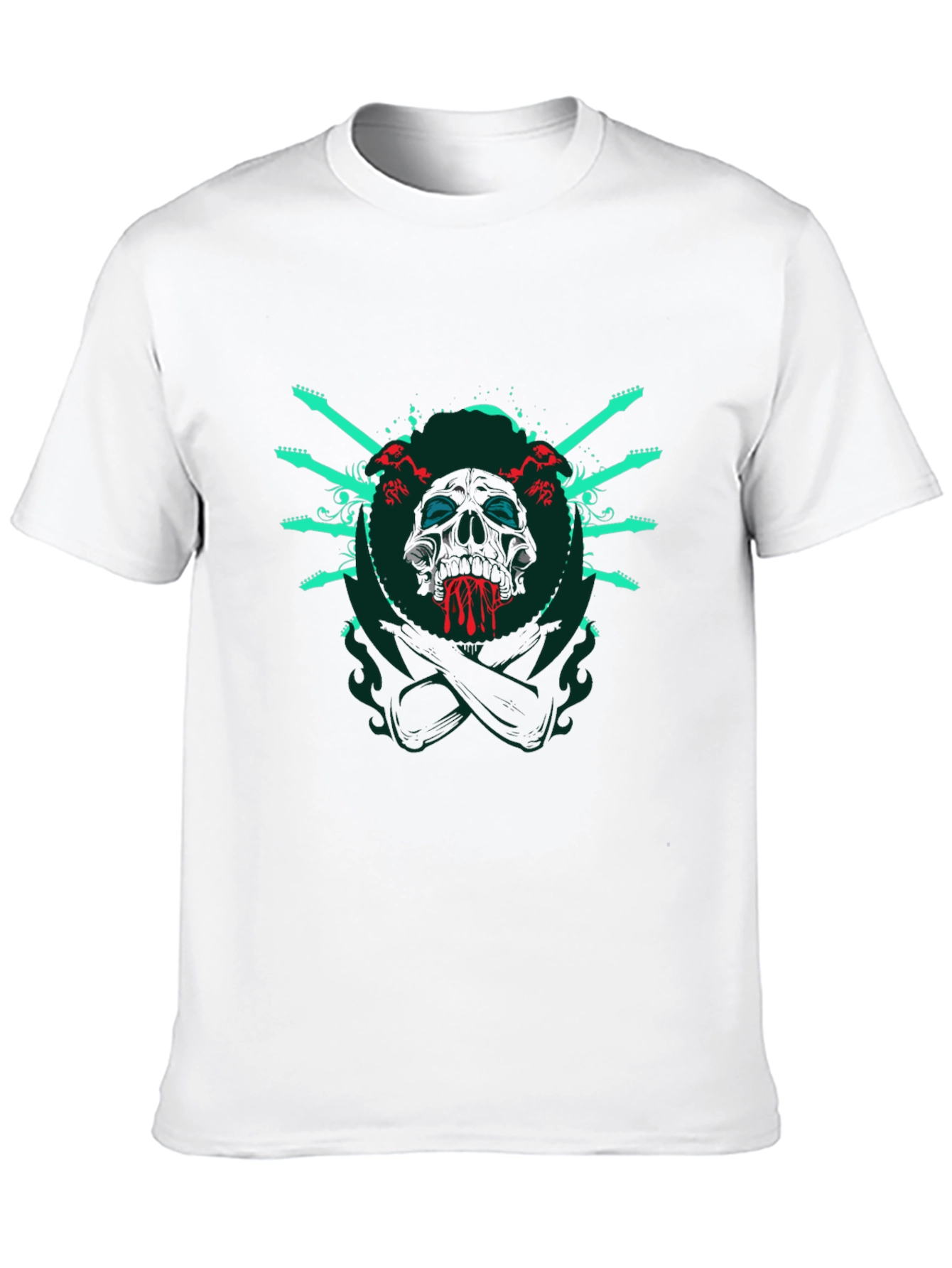 Skull & Guitar T-Shirt - Rocker Style Tee