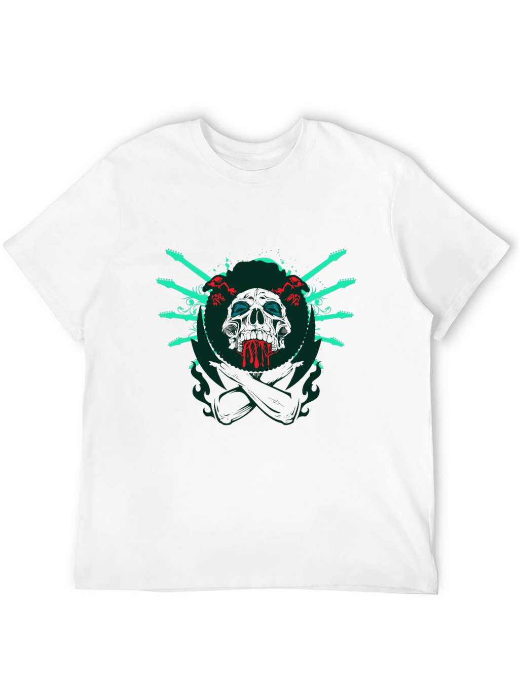 Skull & Guitar T-Shirt - Rocker Style Tee