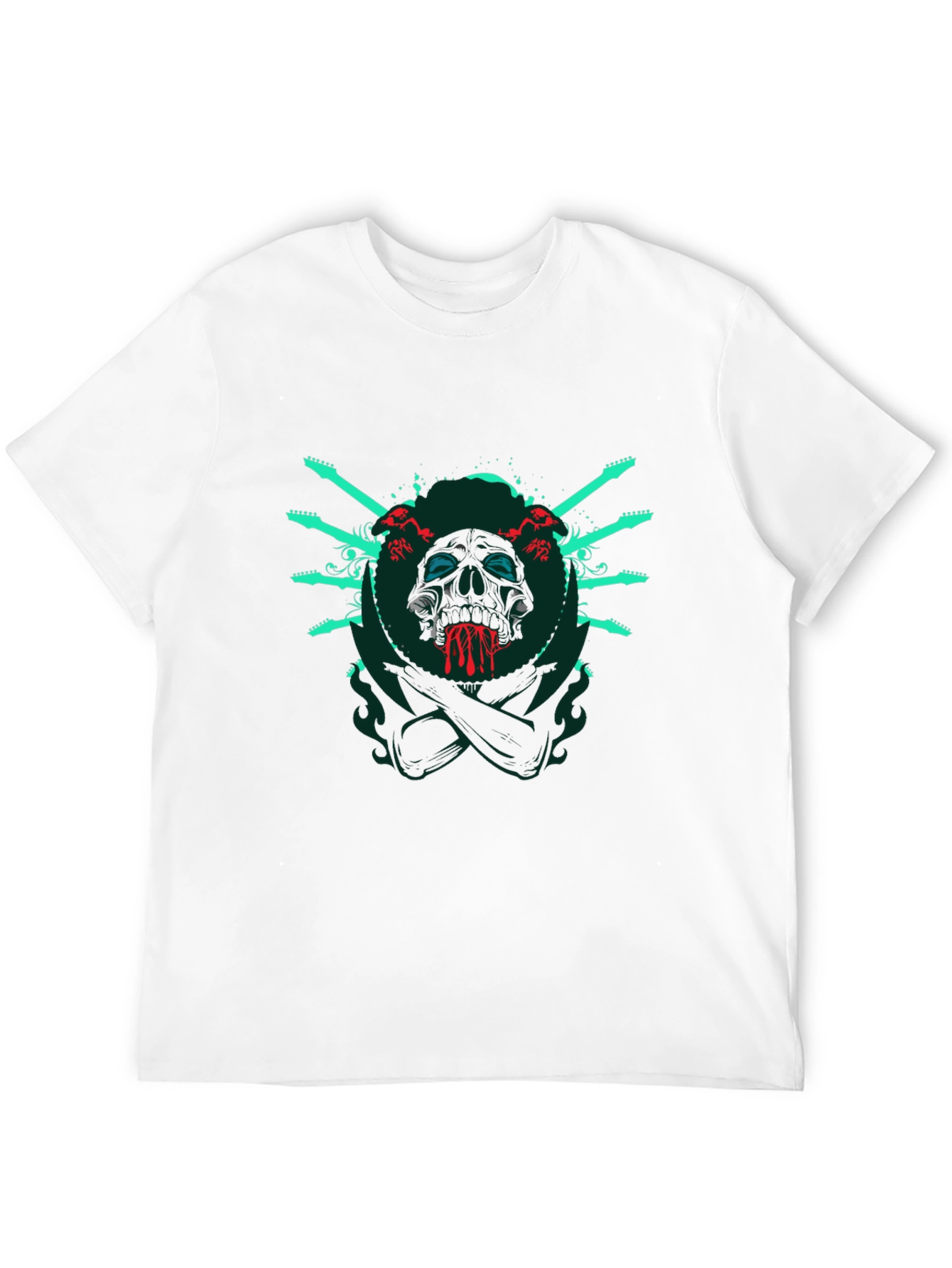Skull & Guitar T-Shirt - Rocker Style Tee