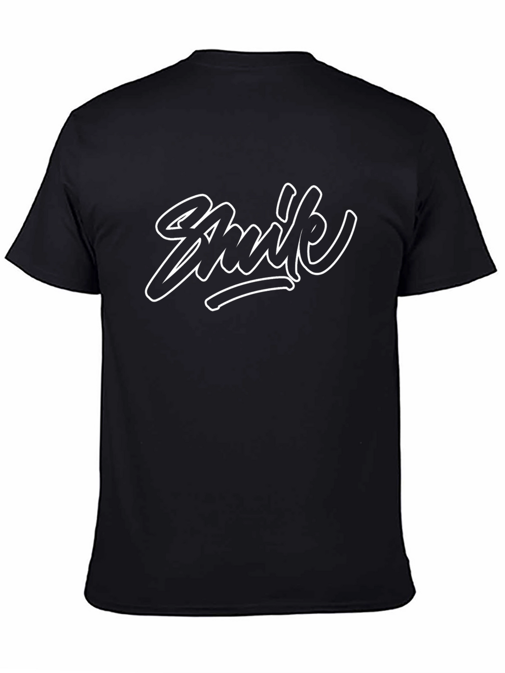 Stylish Black T-Shirt with Unique White Graphic Print