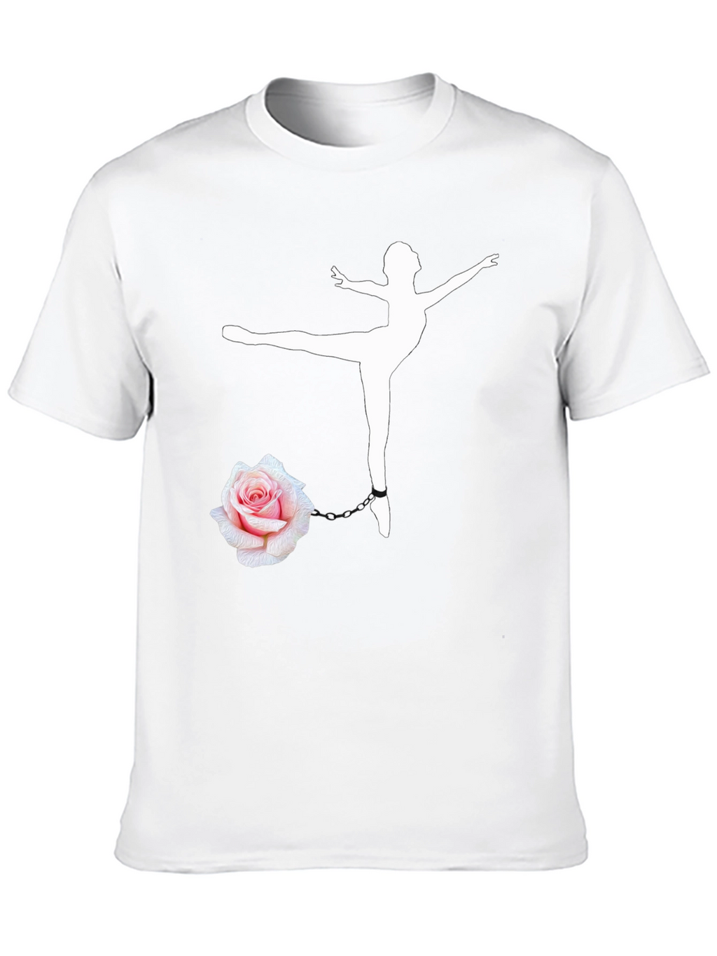 Ballet Dancer Rose Chain Black T-Shirt