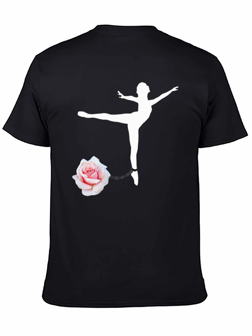 Ballet Dancer Rose Chain Black T-Shirt