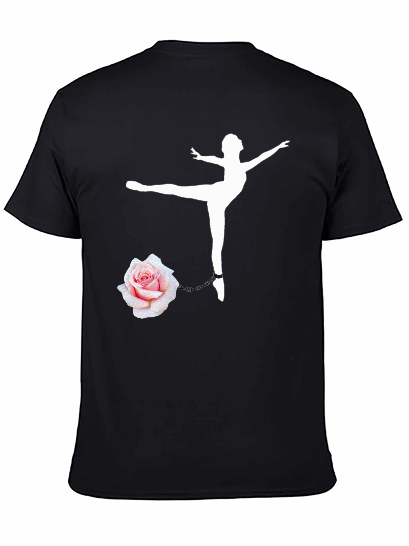 Ballet Dancer Rose Chain Black T-Shirt