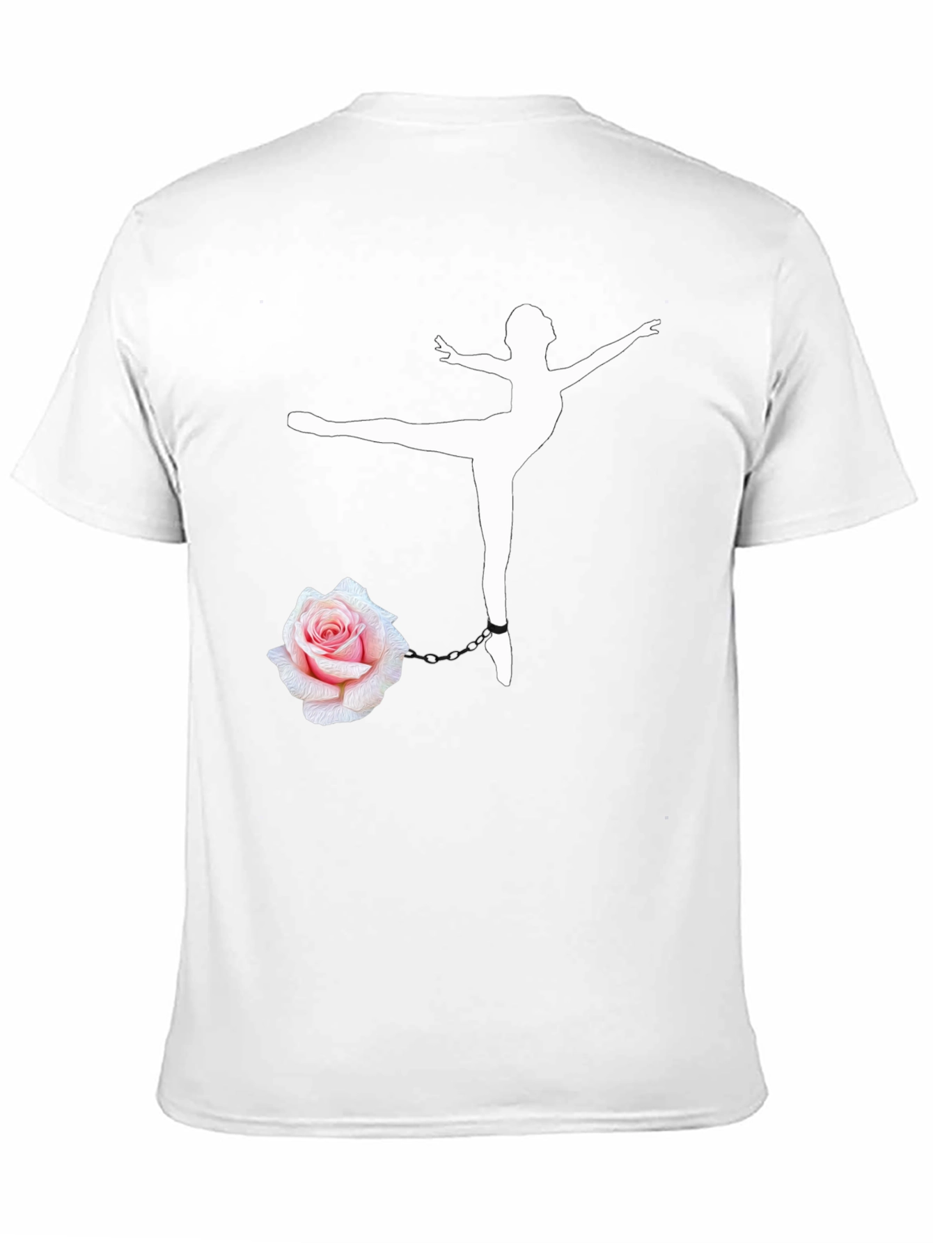 Ballet Dancer Rose Chain Black T-Shirt