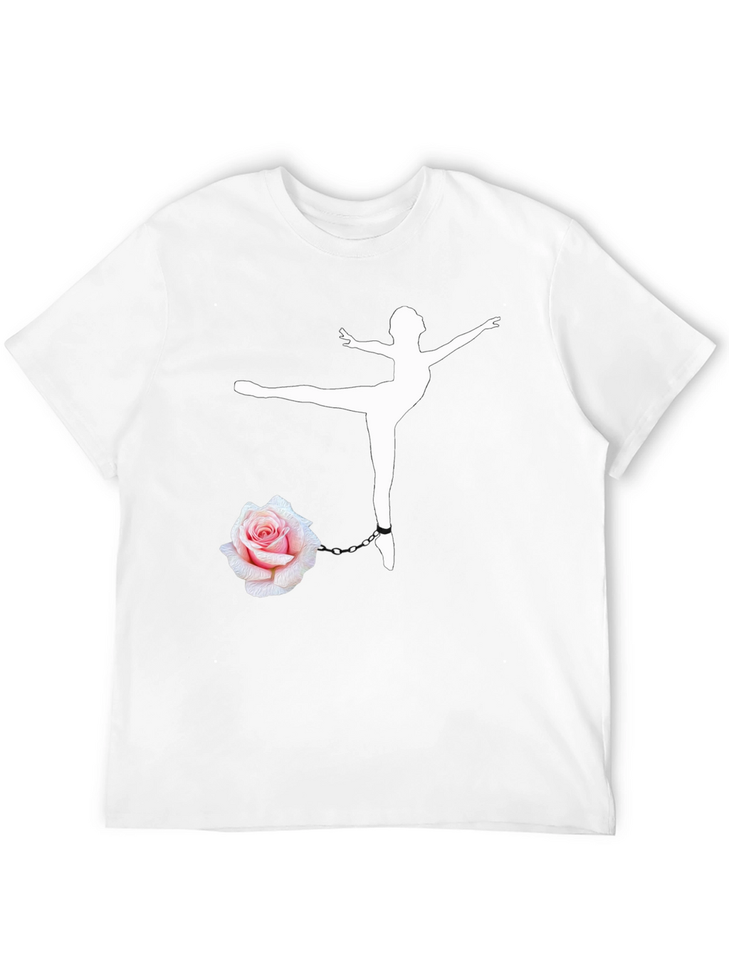 Ballet Dancer Rose Chain Black T-Shirt