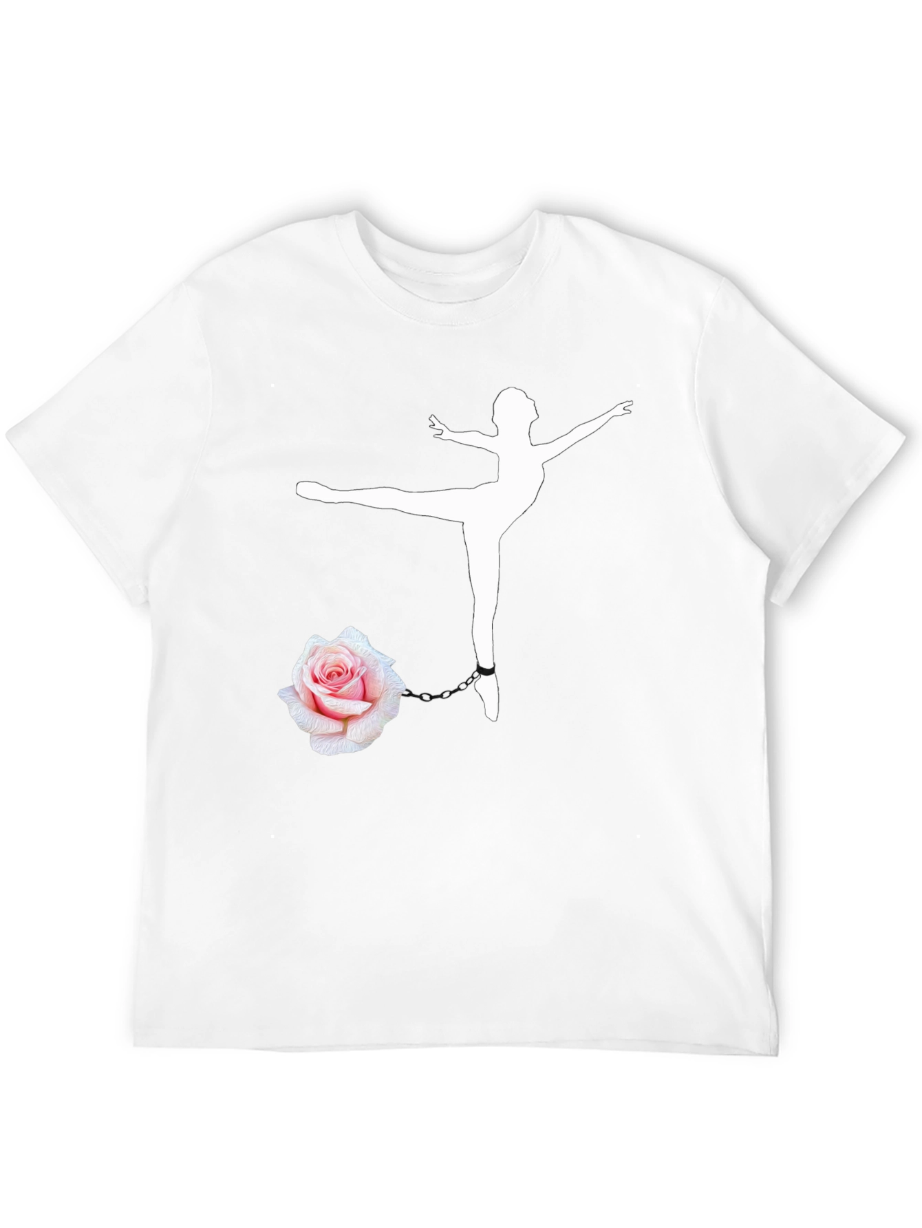 Ballet Dancer Rose Chain Black T-Shirt