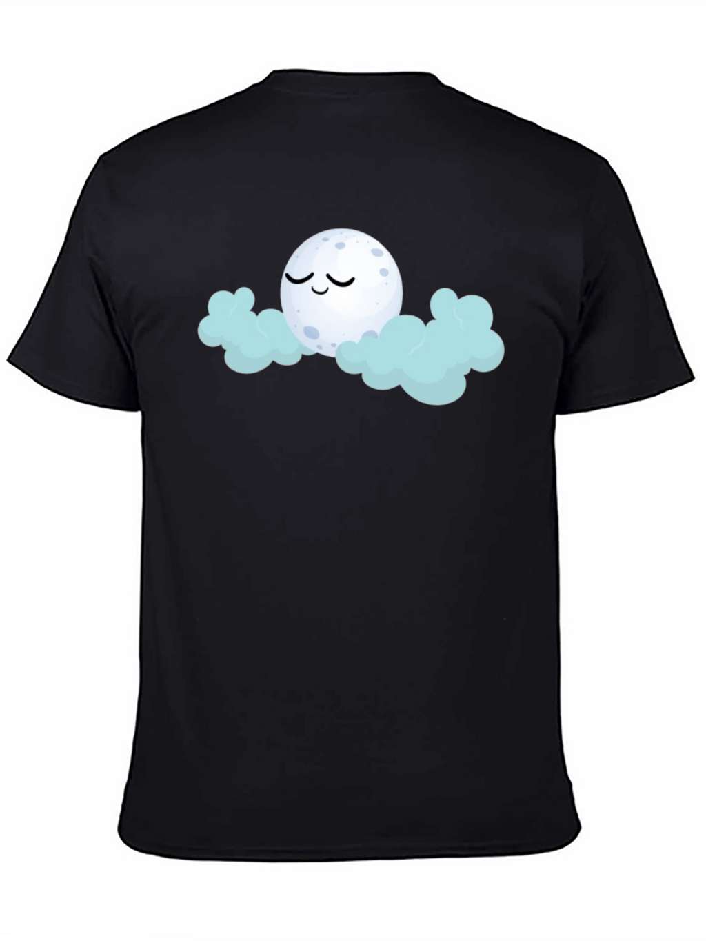 Dreamy Moon & Clouds Graphic Black T-Shirt