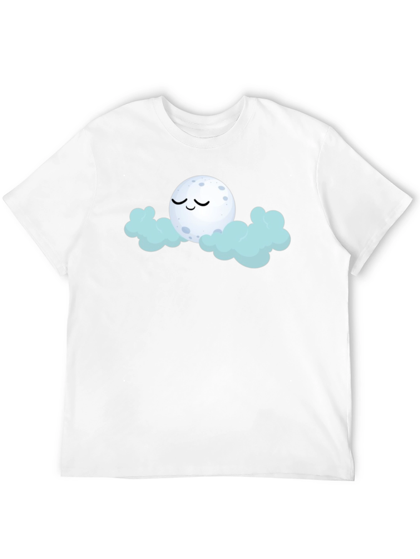 Dreamy Moon & Clouds Graphic Black T-Shirt