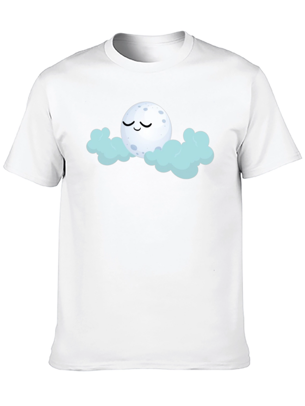 Dreamy Moon & Clouds Graphic Black T-Shirt