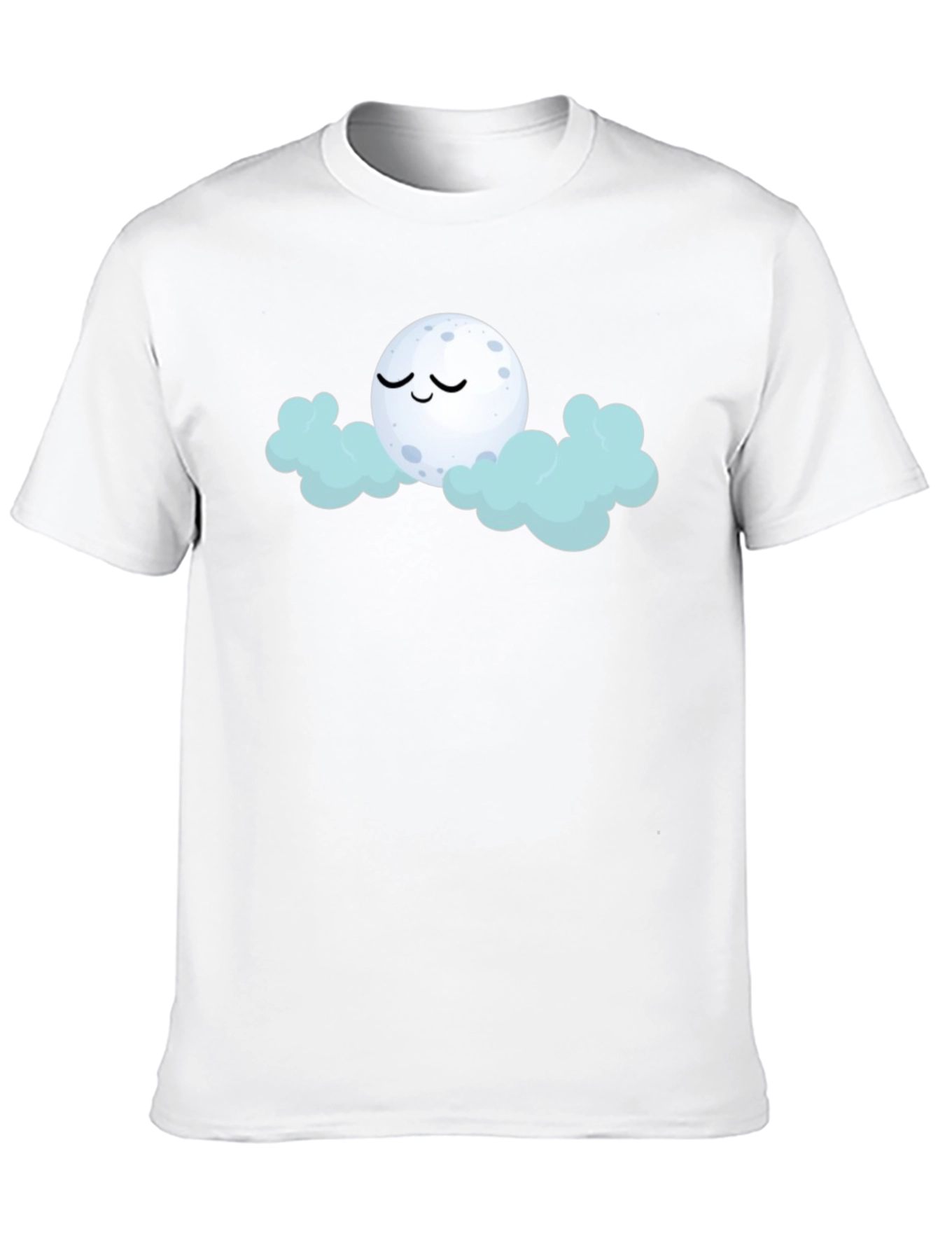Dreamy Moon & Clouds Graphic Black T-Shirt