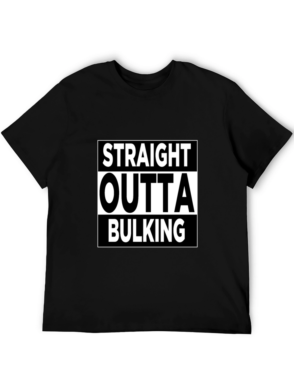 Straight Outta Bulking Black Graphic T-Shirt