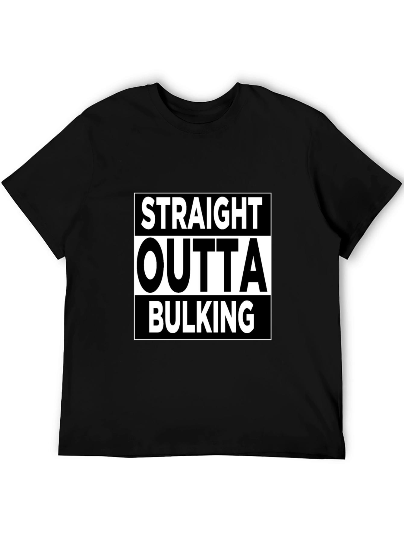 Straight Outta Bulking Black Graphic T-Shirt