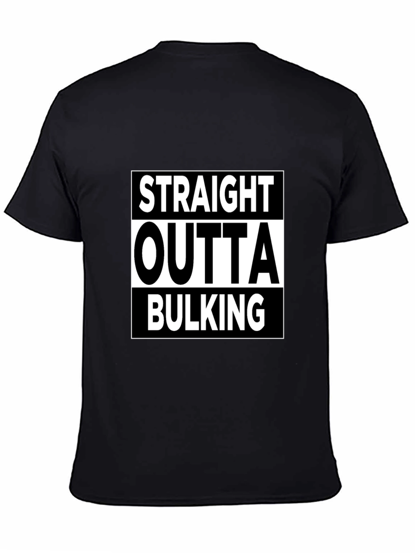 Straight Outta Bulking Black Graphic T-Shirt