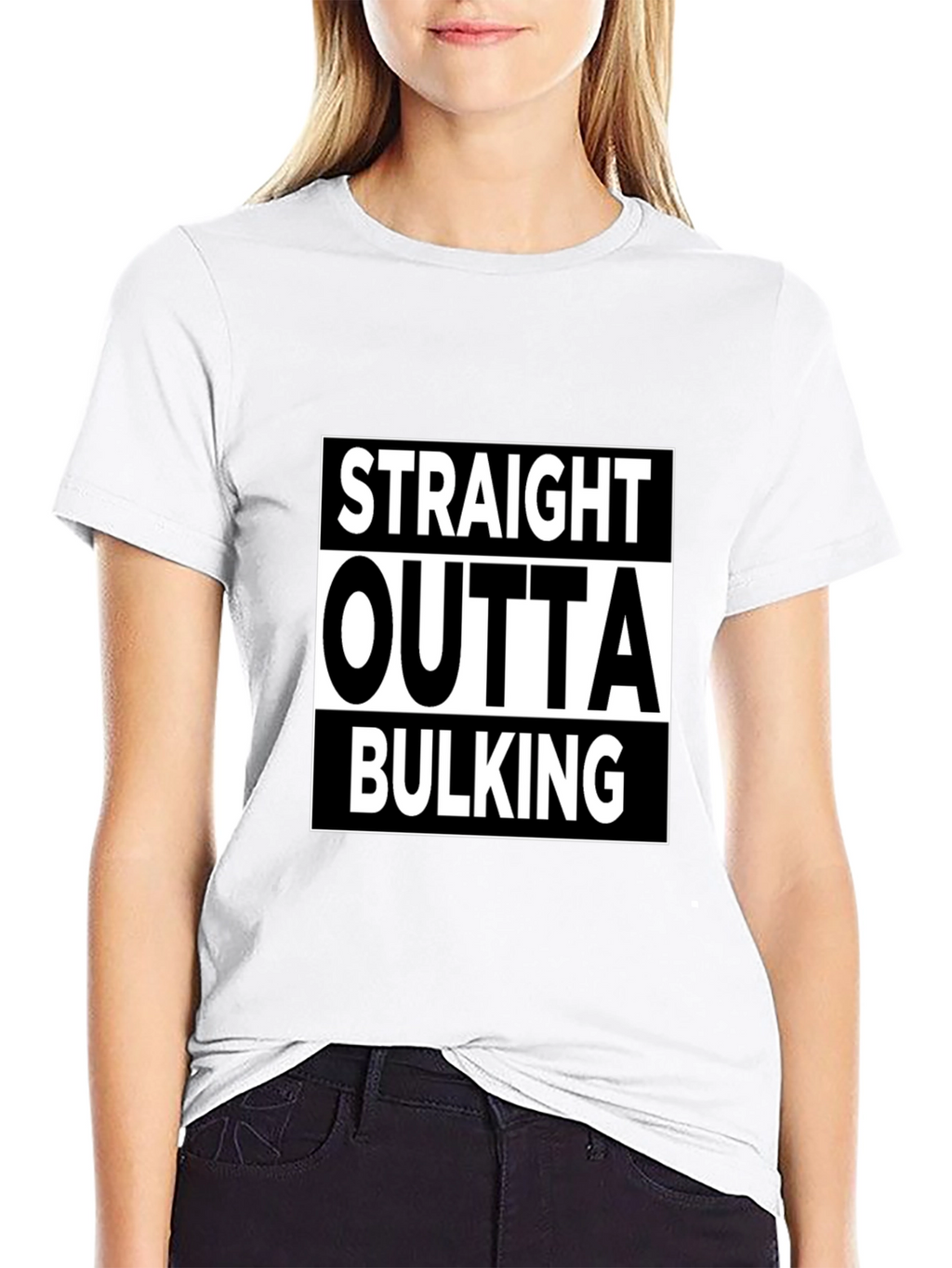 Straight Outta Bulking Black Graphic T-Shirt