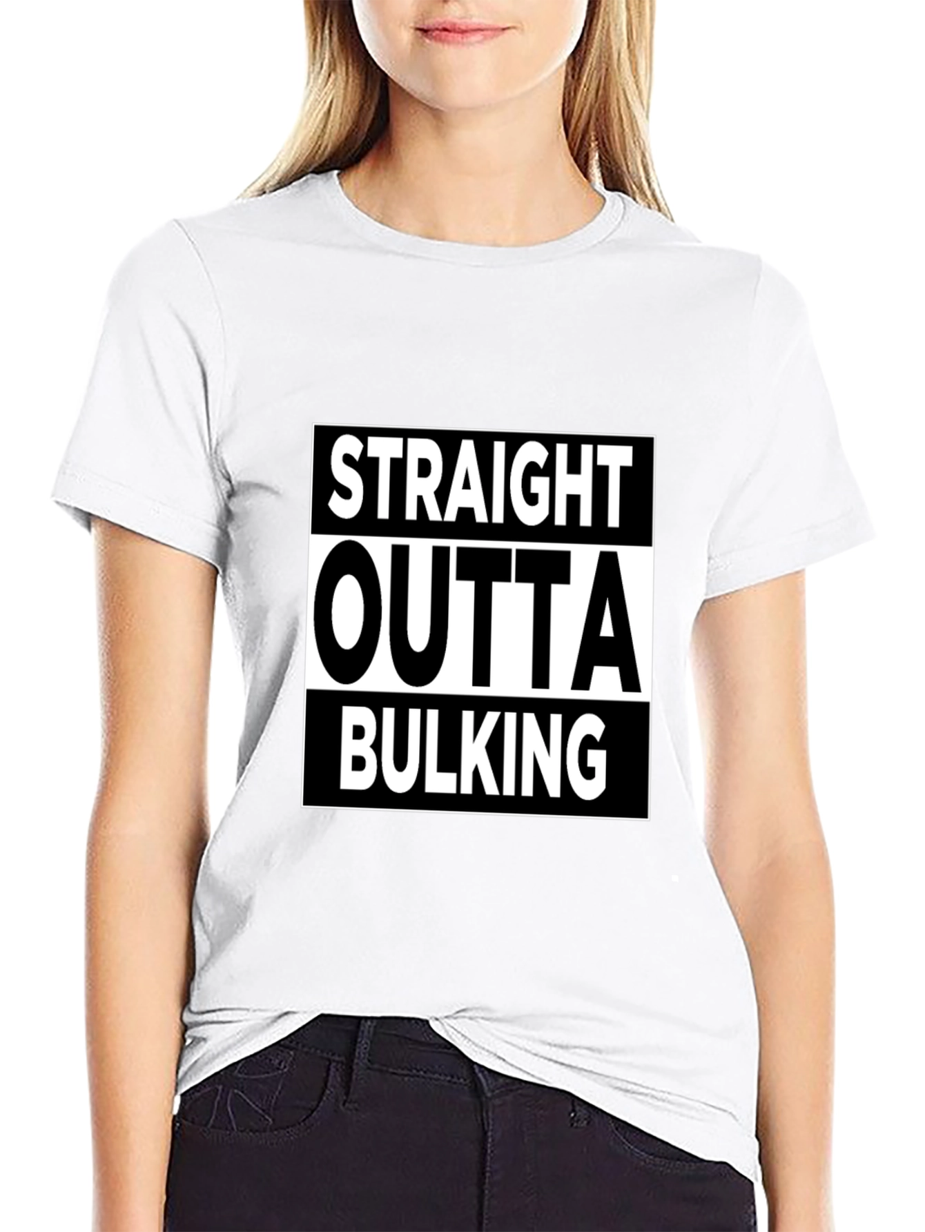 Straight Outta Bulking Black Graphic T-Shirt