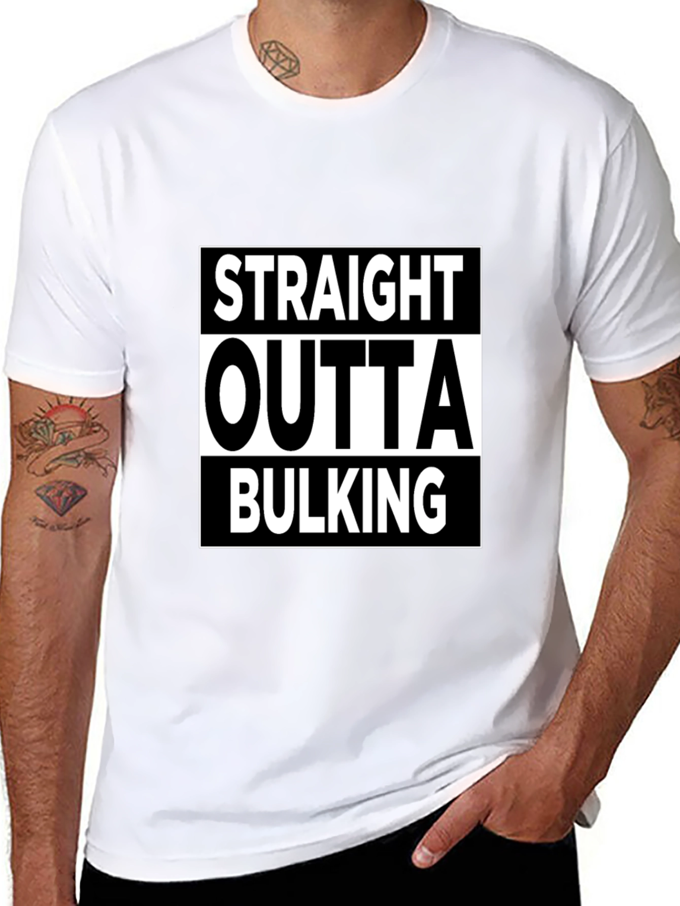 Straight Outta Bulking Black Graphic T-Shirt