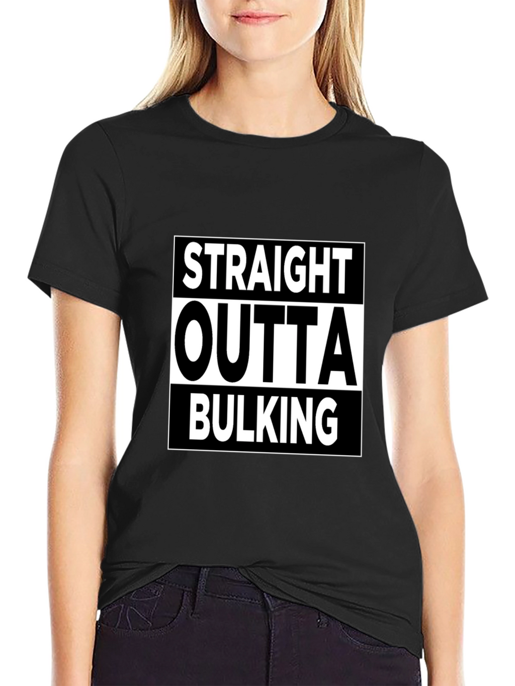 Straight Outta Bulking Black Graphic T-Shirt