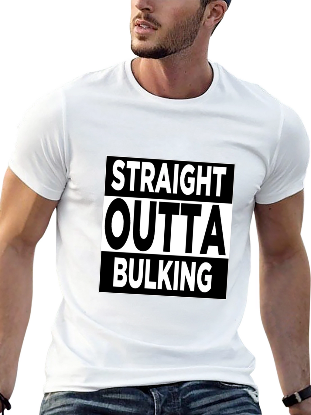 Straight Outta Bulking Black Graphic T-Shirt