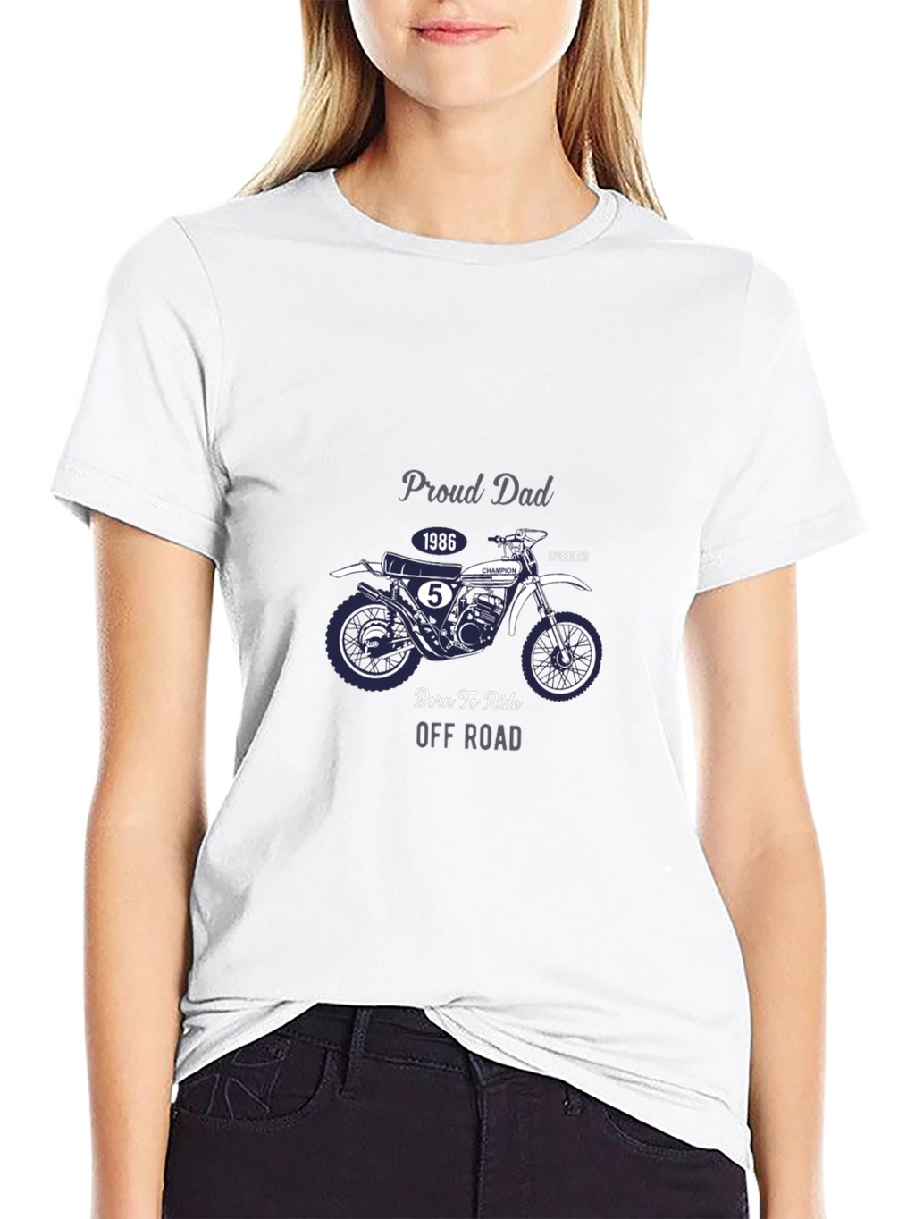 Proud Dad 1986 Motorcycle Black T-Shirt