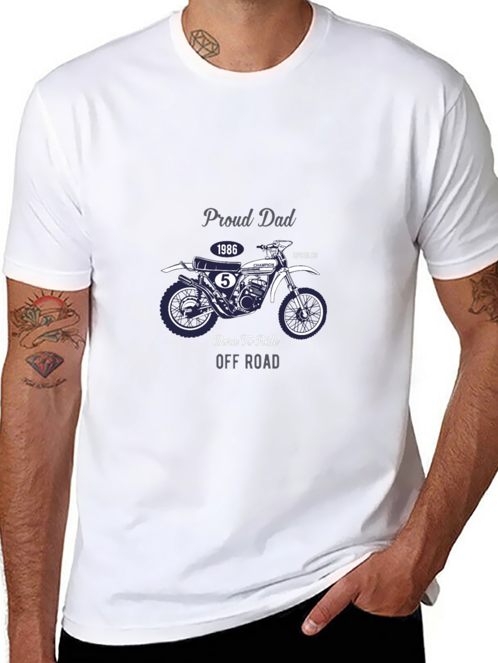 Proud Dad 1986 Motorcycle Black T-Shirt