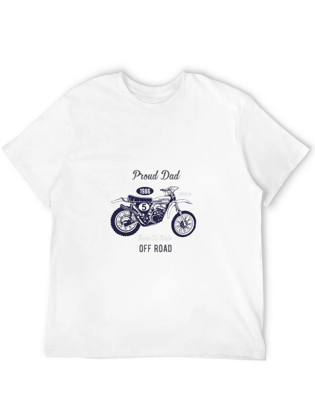 Proud Dad 1986 Motorcycle Black T-Shirt