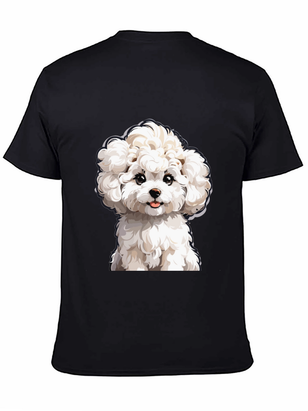 Cute Dog Graphic Tee - Black Cotton T-Shirt