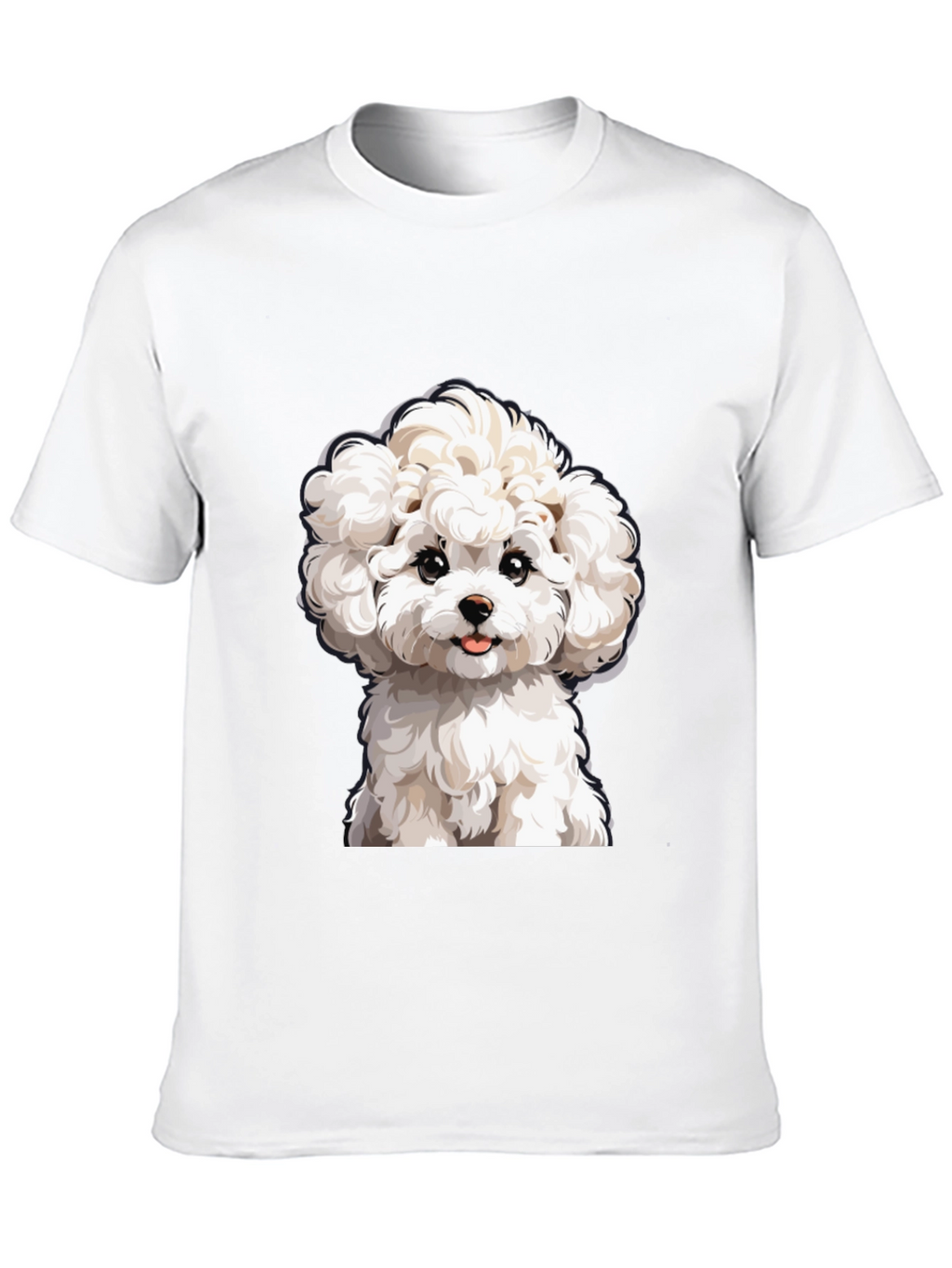 Cute Dog Graphic Tee - Black Cotton T-Shirt