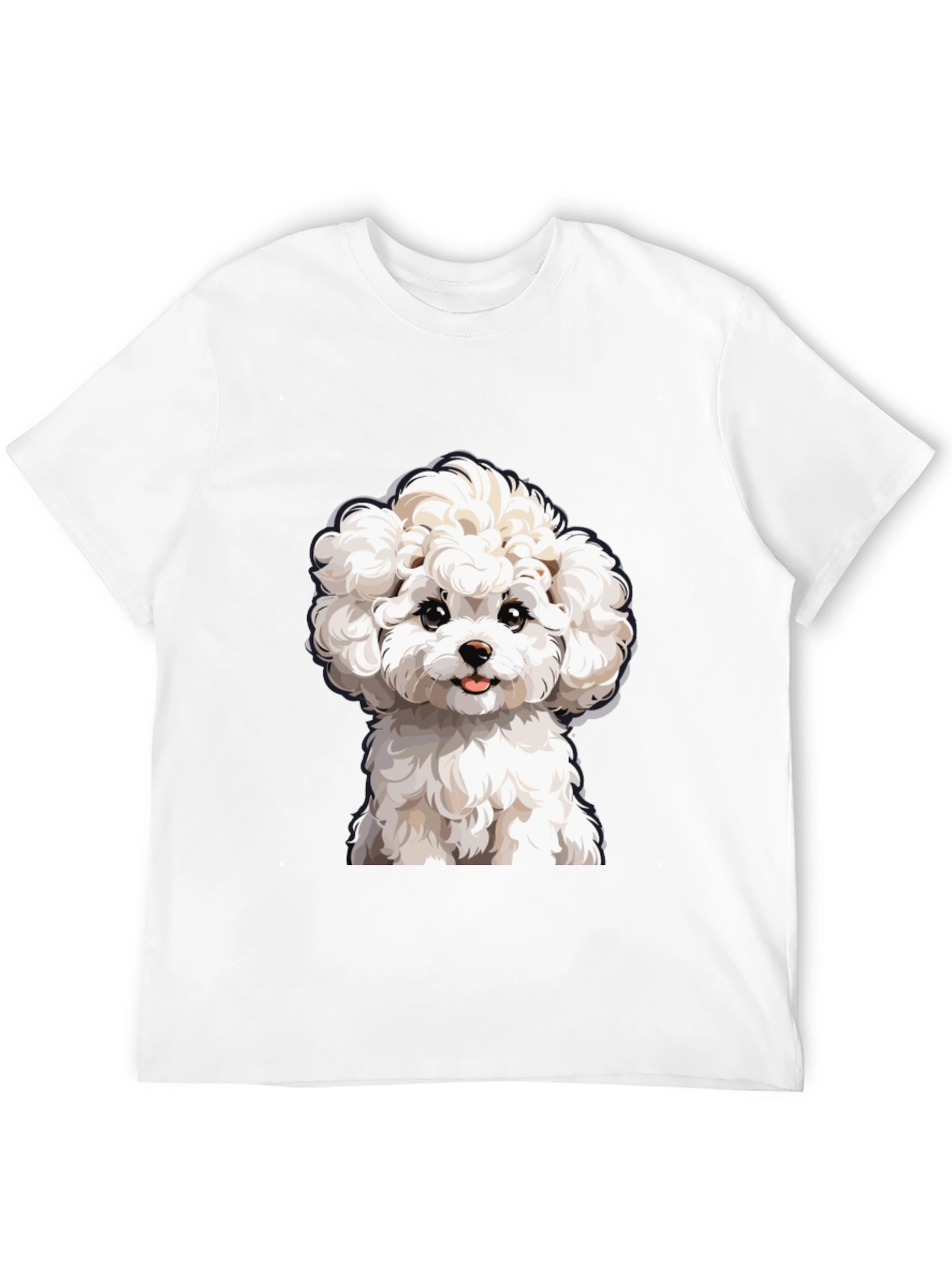 Cute Dog Graphic Tee - Black Cotton T-Shirt