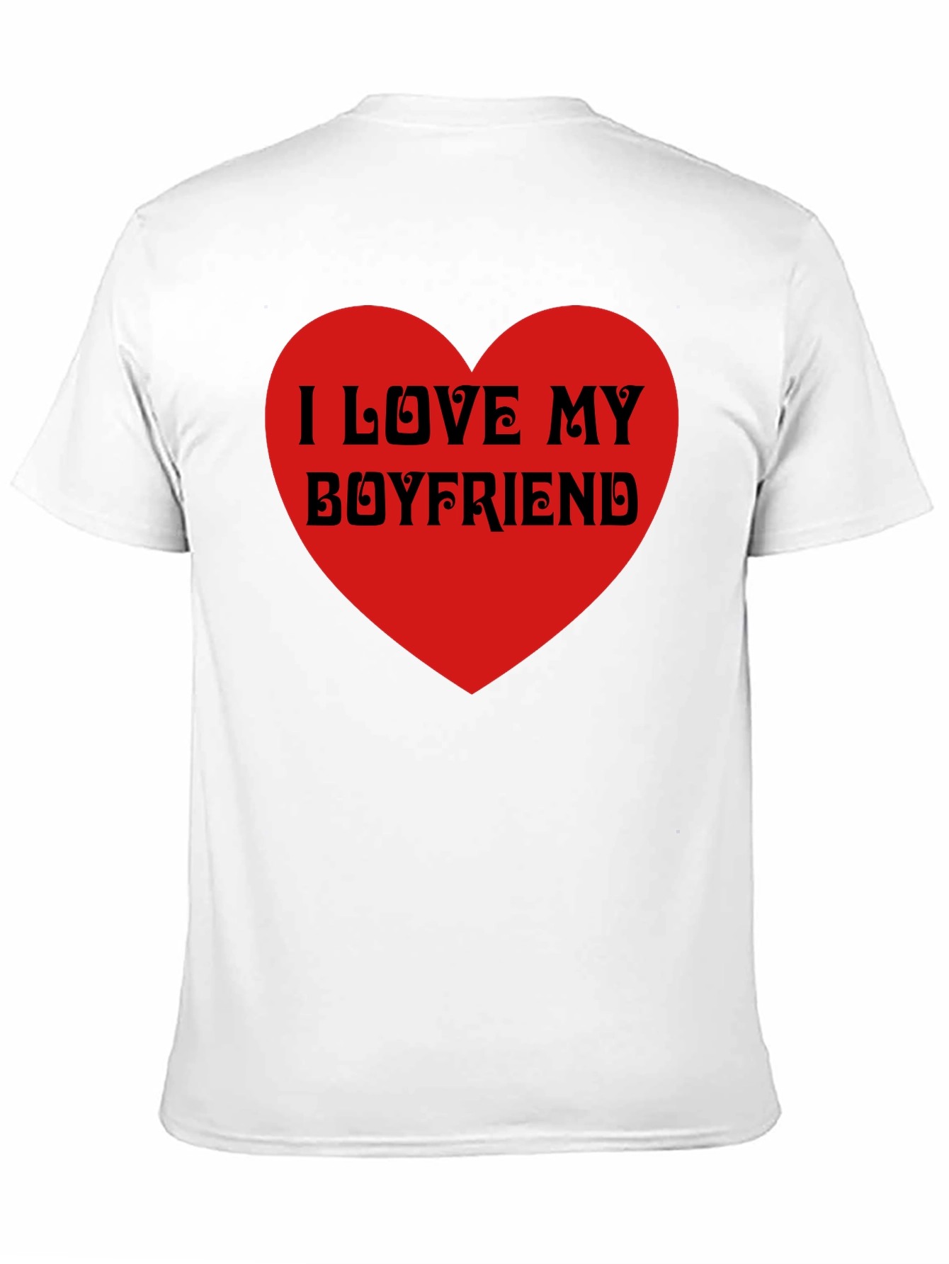 I Love My Boyfriend Black T-Shirt Heart Valentines Gift