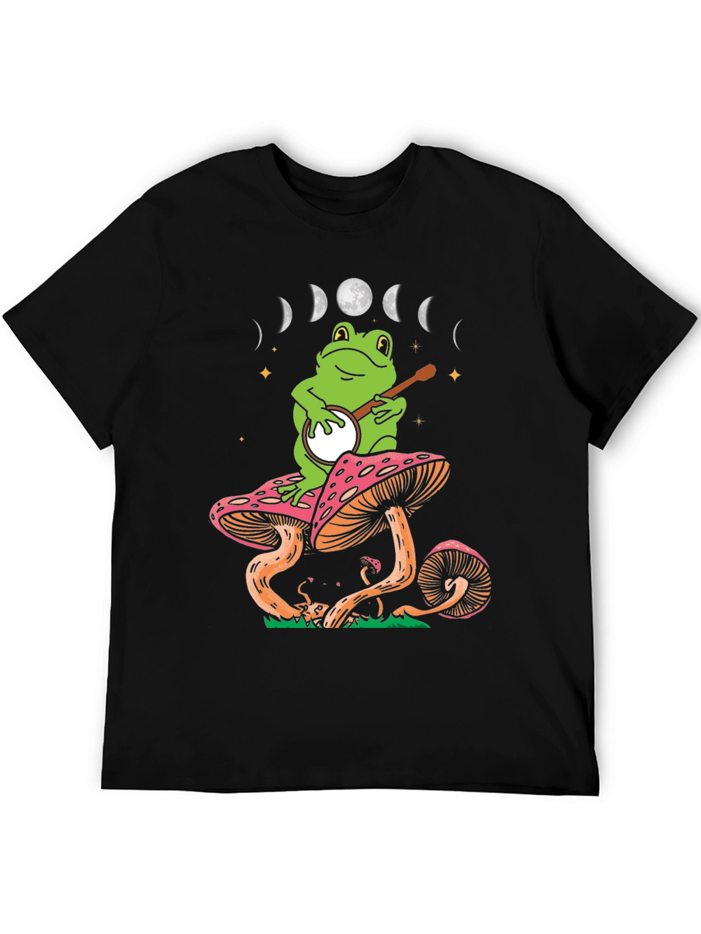 Frog Banjo Moon Phase Graphic Tee