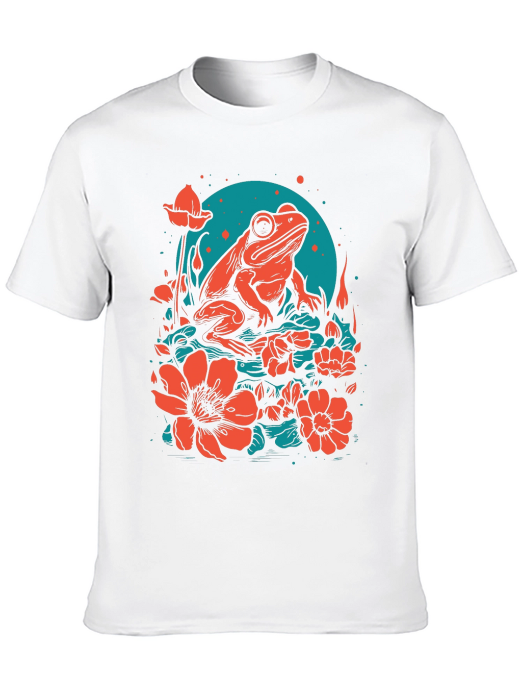 Frog & Flower Graphic Tee - Unique Design