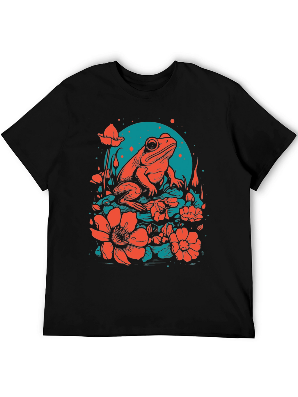 Frog & Flower Graphic Tee - Unique Design