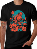Frog & Flower Graphic Tee - Unique Design