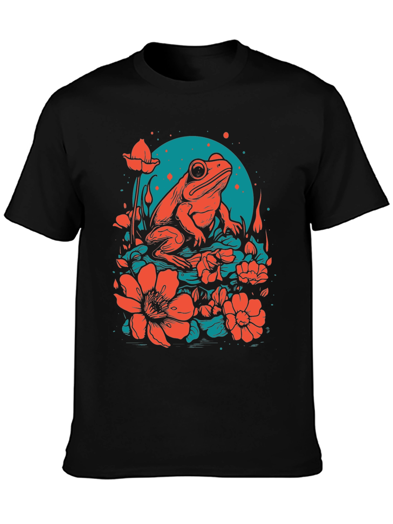 Frog & Flower Graphic Tee - Unique Design
