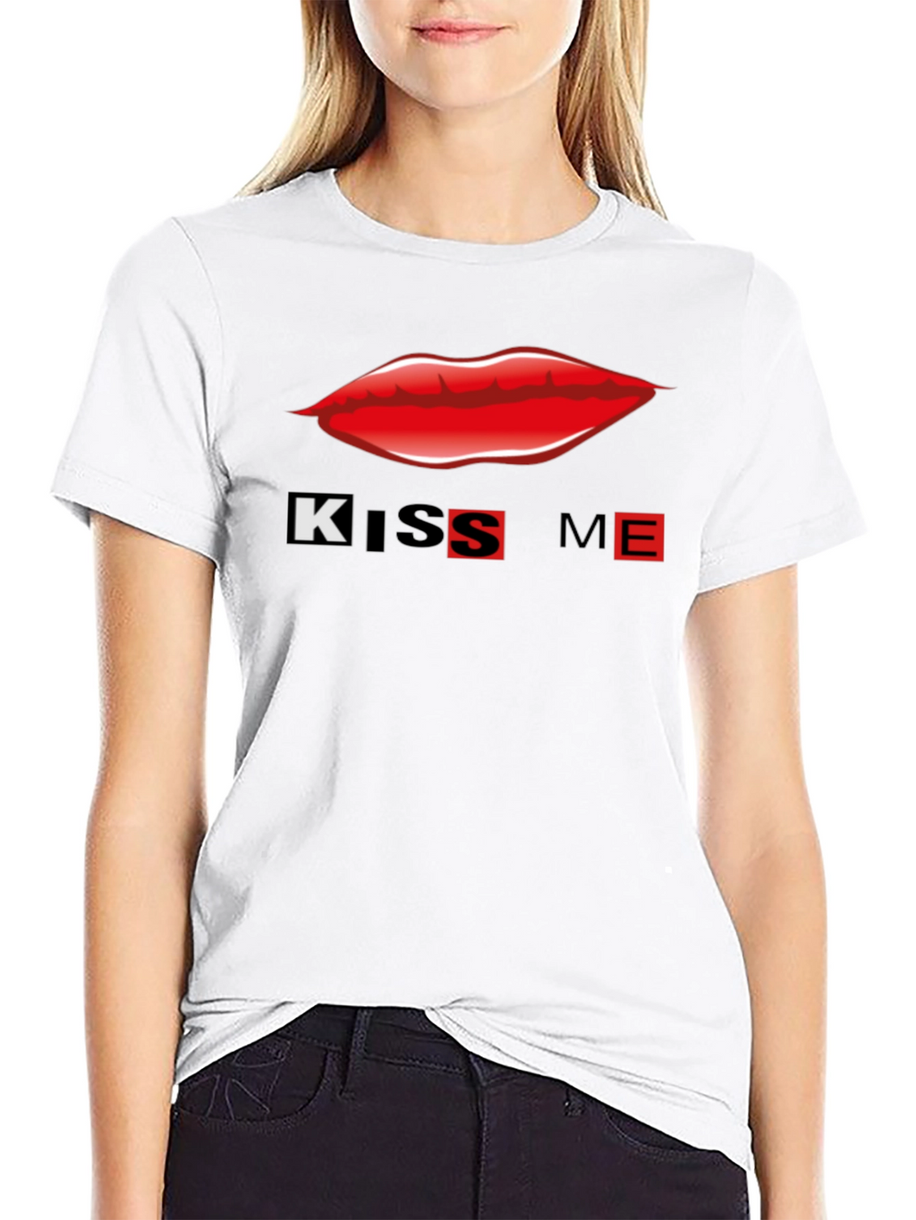 Kiss Me Graphic T-Shirt - Black