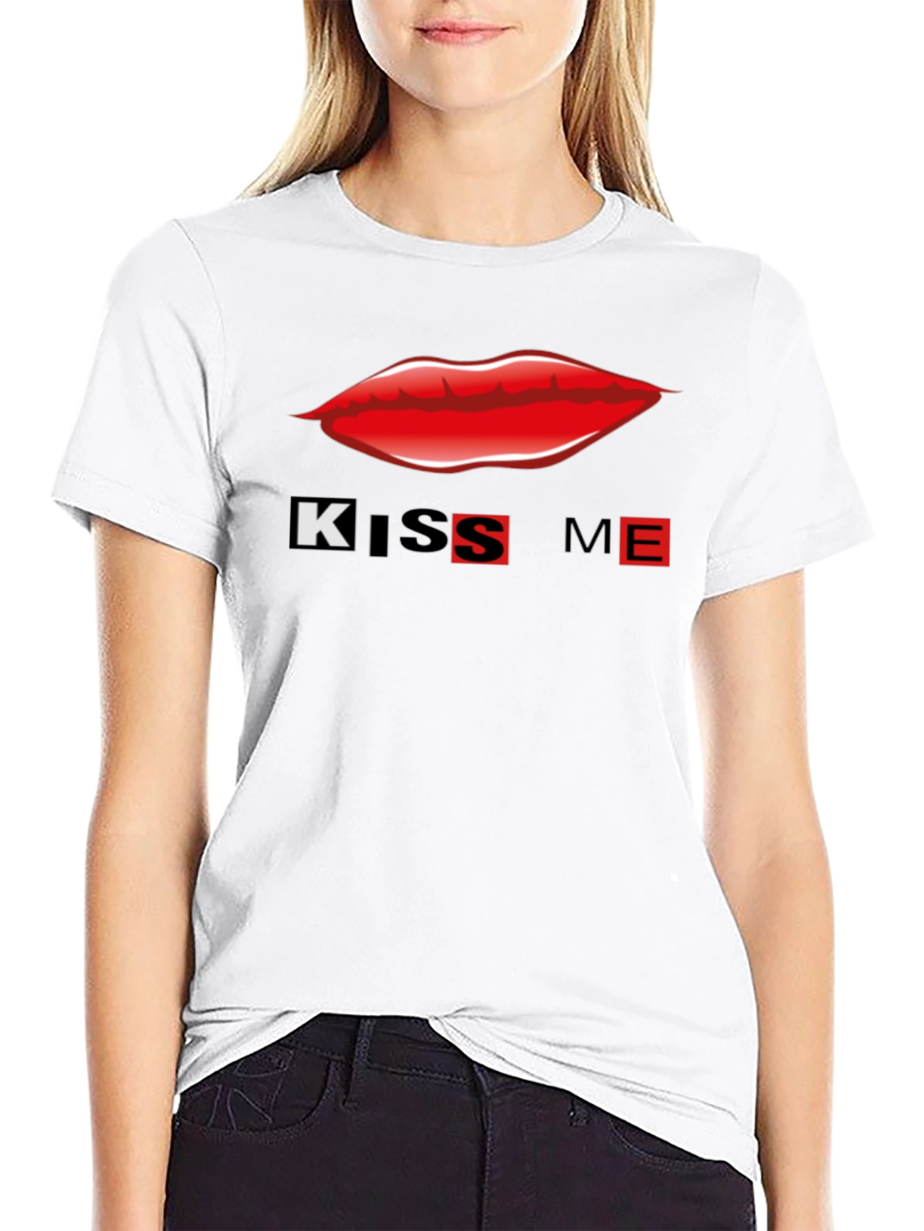 Kiss Me Graphic T-Shirt - Black