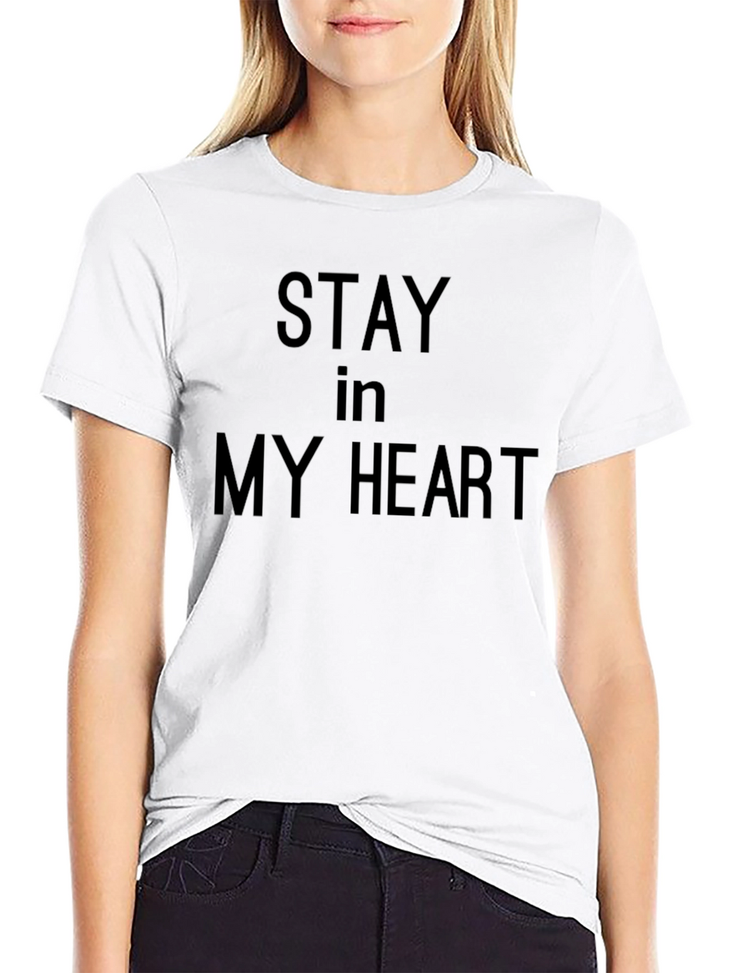 Stay In My Heart - Black Graphic Tee Shirt