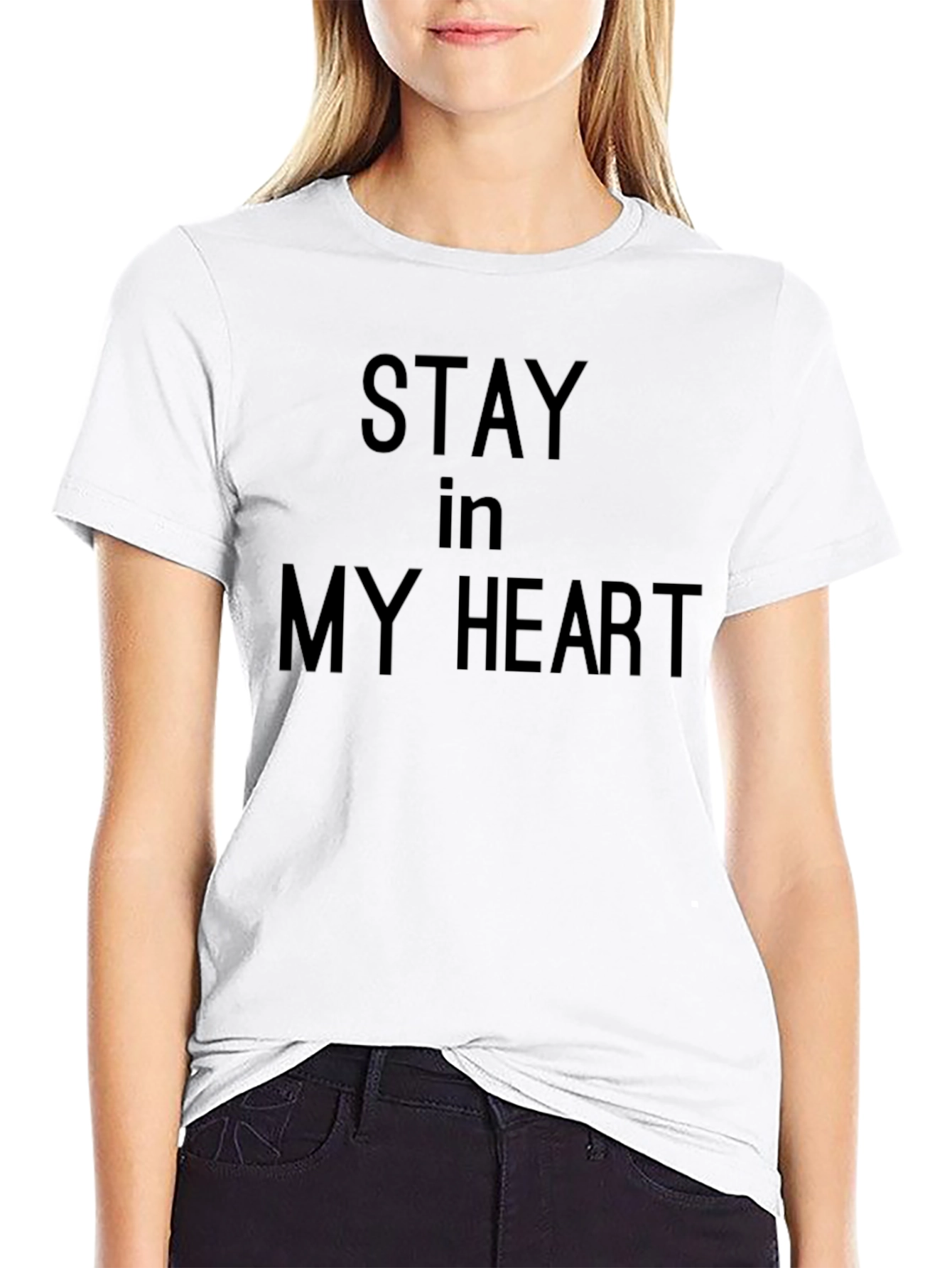 Stay In My Heart - Black Graphic Tee Shirt