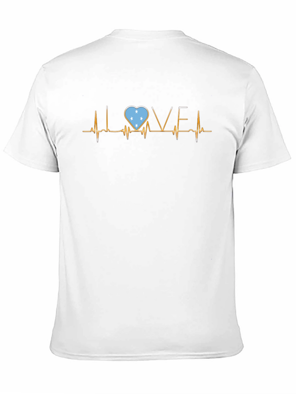 Love Micronesia Flag Heartbeat T-Shirt