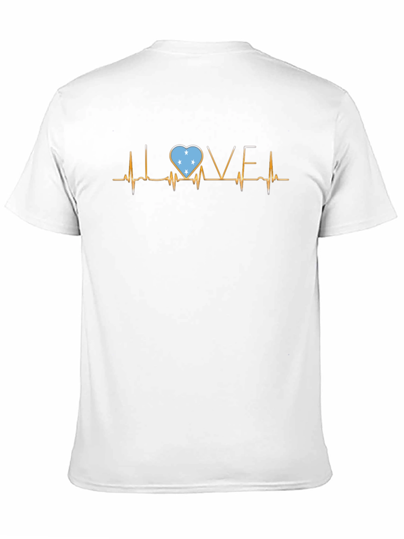 Love Micronesia Flag Heartbeat T-Shirt